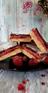 Raspberry and Choc Slice (Gluten Friendly*, Dairy Free, Egg Free, Refined Sugar Free, Vegan)