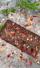 Load image into Gallery viewer, Raw Chocolate with Sea Salt, Edible Flowers and Freeze Dried Berries 100g (Gluten Friendly*, Dairy Free, Refined Sugar Free, Vegan, Paleo)
