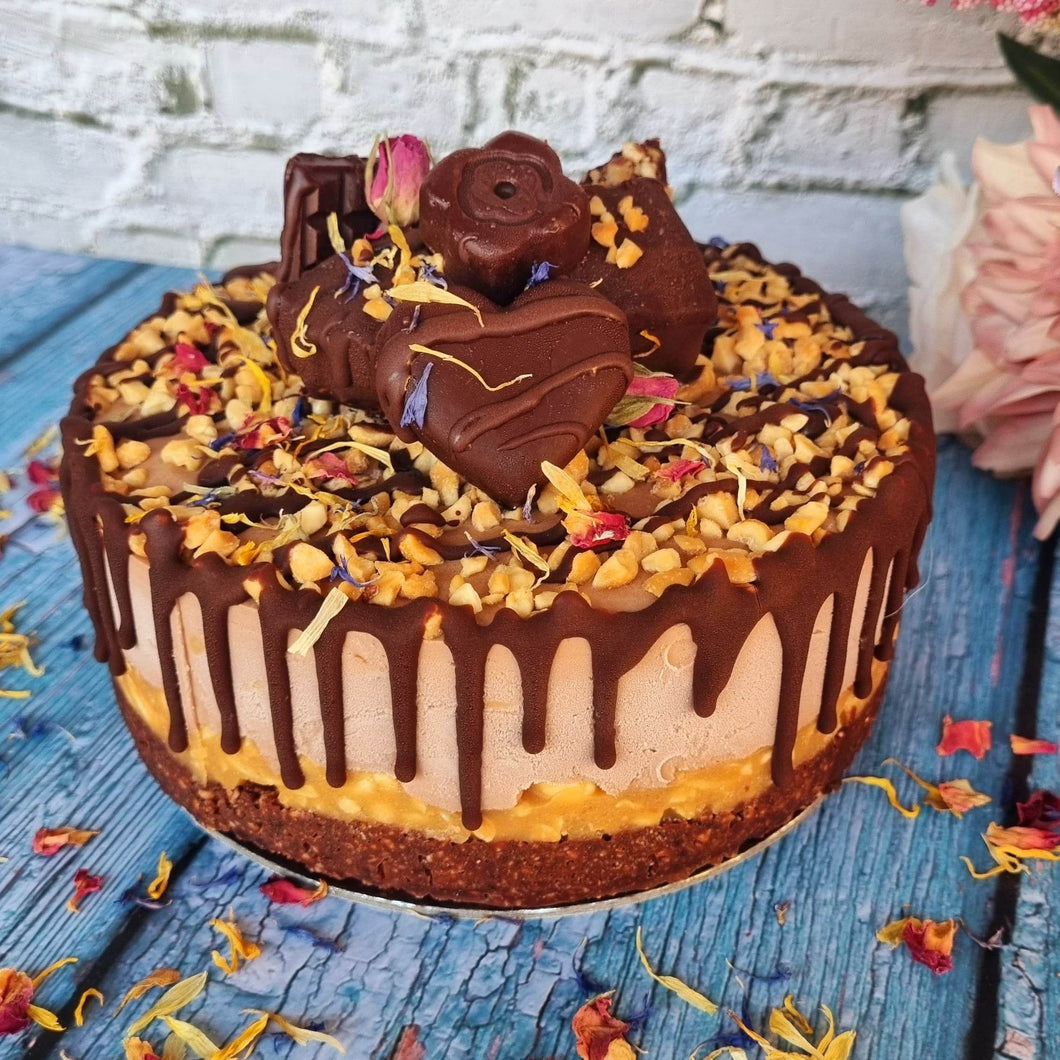 Snickers Mousse Cake (Gluten Friendly*, Dairy Free, Refined Sugar Free, Vegan)